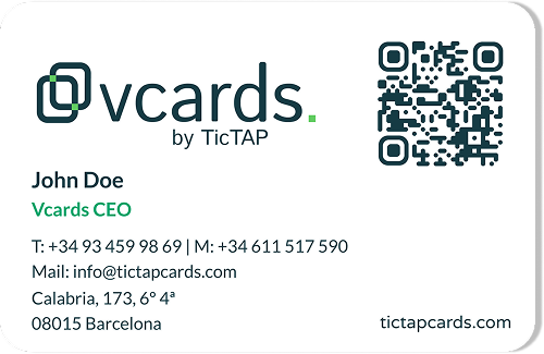 Tarjeta Vcards NFC